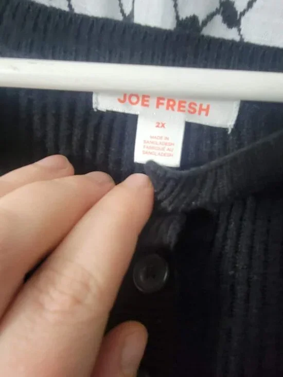 Women's Plus size Two-Tone Henley Sweater 2X - Black - Like new! - Picture 4 of 8